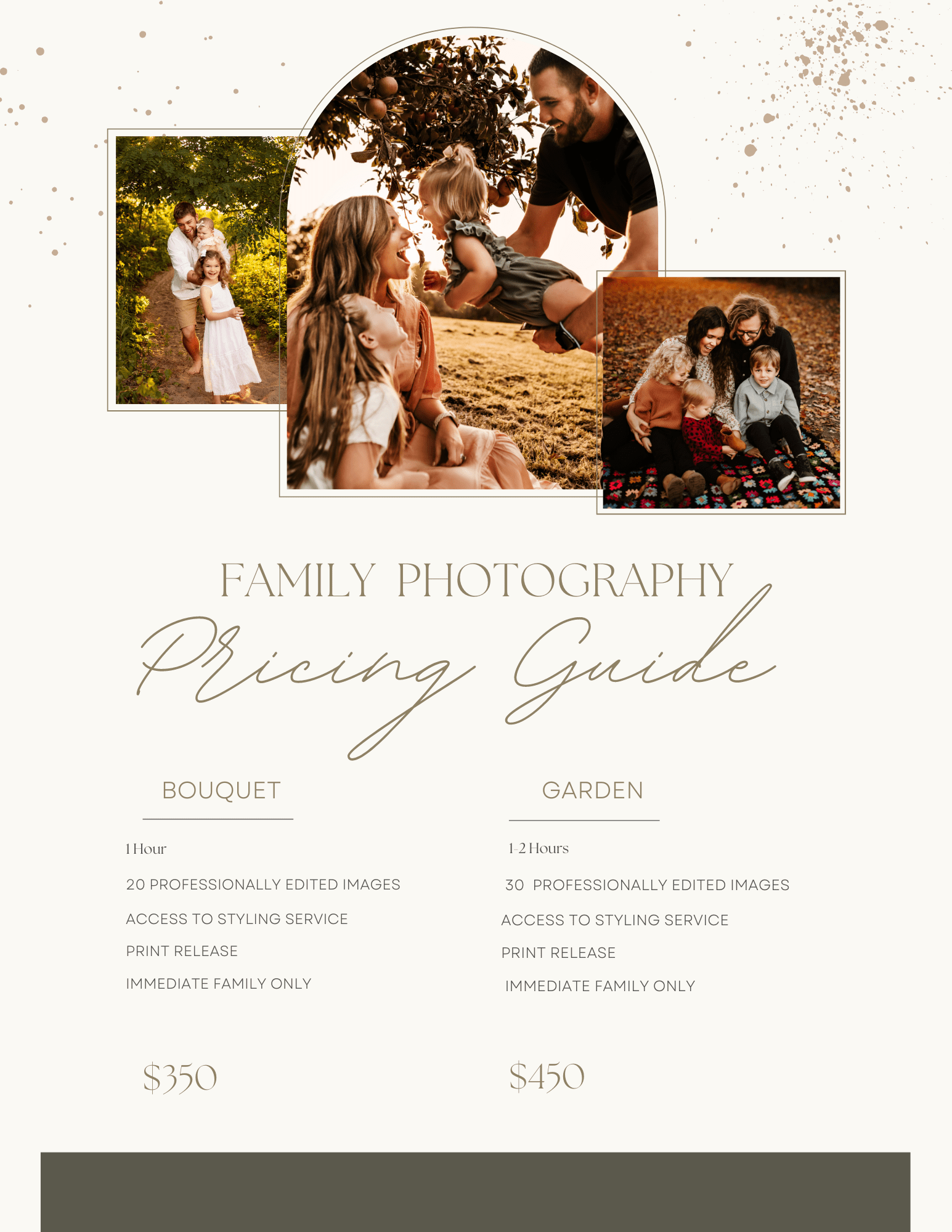 Family pricing Guides for Maria Angeles Photography in Erie, Pa